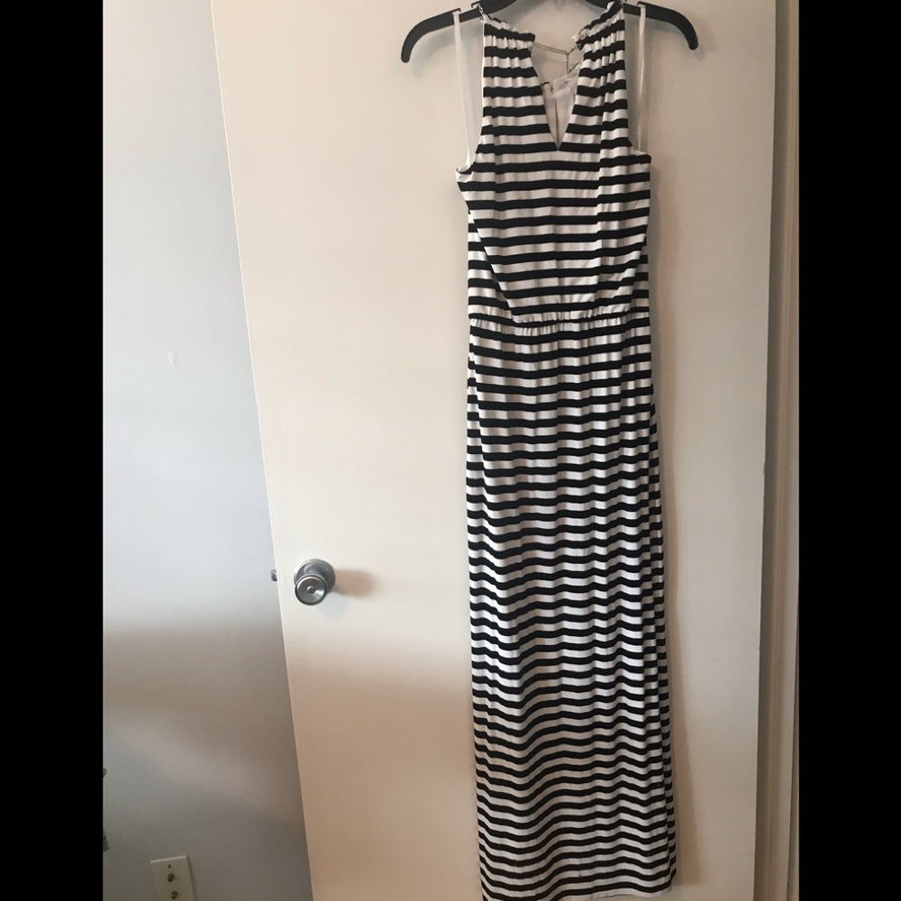 Striped necklace maxidress-O